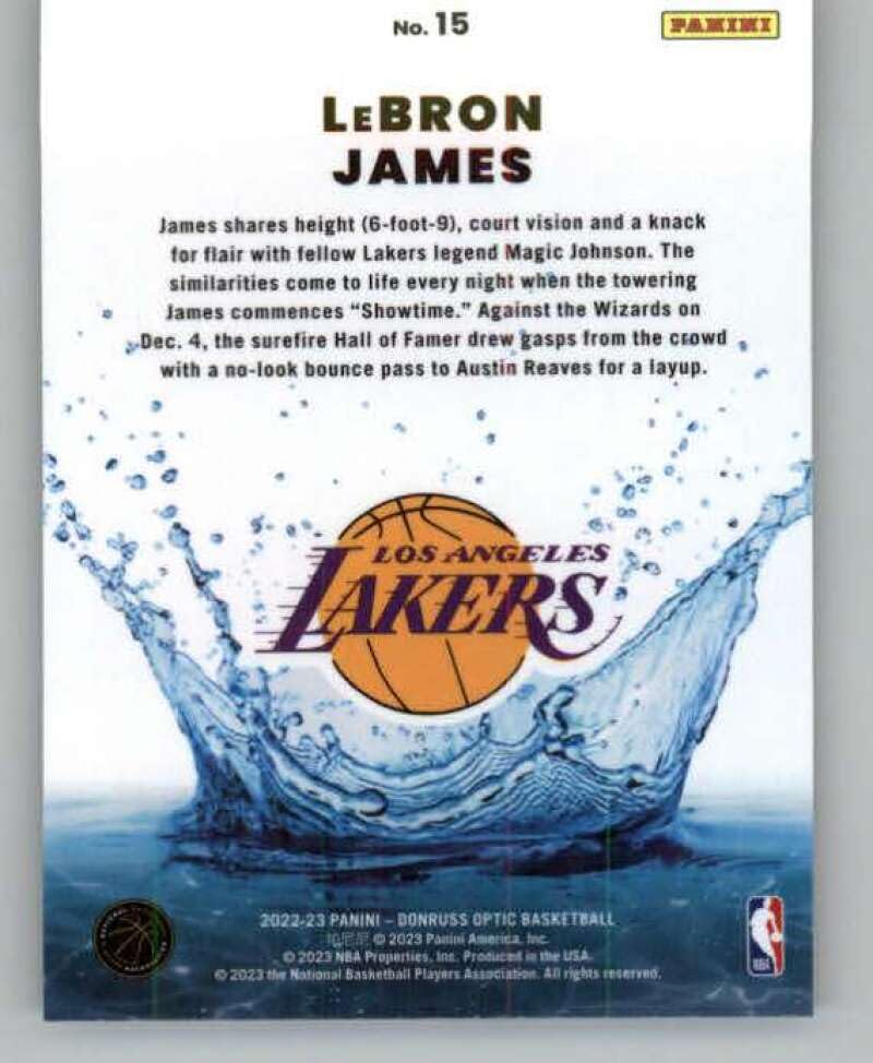 Amazon.com: 2022-23 Donruss Optic Splash #15 LeBron James Los